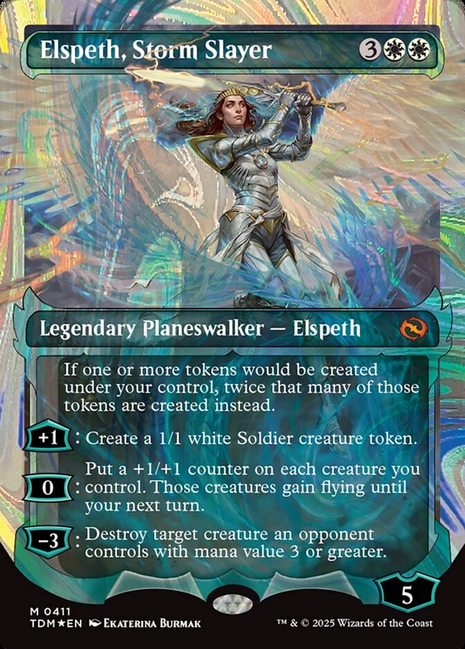 [Foil] TDM 411 Elspeth, Storm Slayer (0411 - Ghostfire Showcase Halo Foil) M