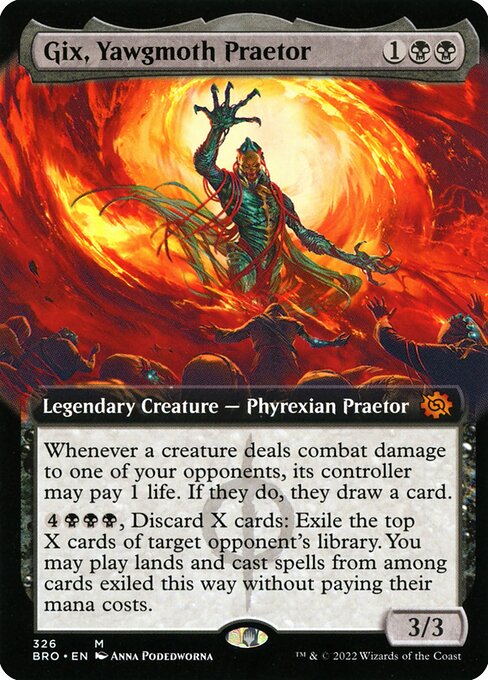 BRO 326 Gix, Yawgmoth Praetor (Extended Art) M
