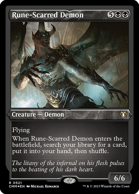 [Foil Etched] CMM 521 Rune-Scarred Demon (Foil Etched) R