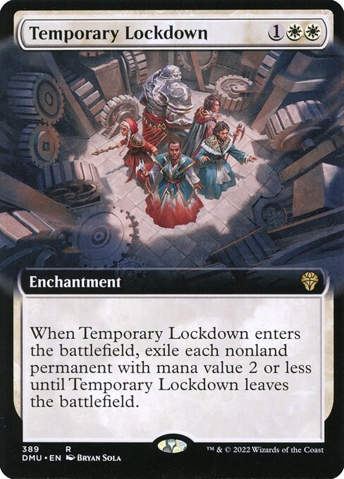 [Foil] DMU 389 Temporary Lockdown (Extended Art) R