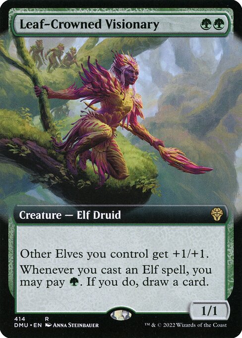 [Foil] DMU 414 Leaf-Crowned Visionary (Extended Art) R