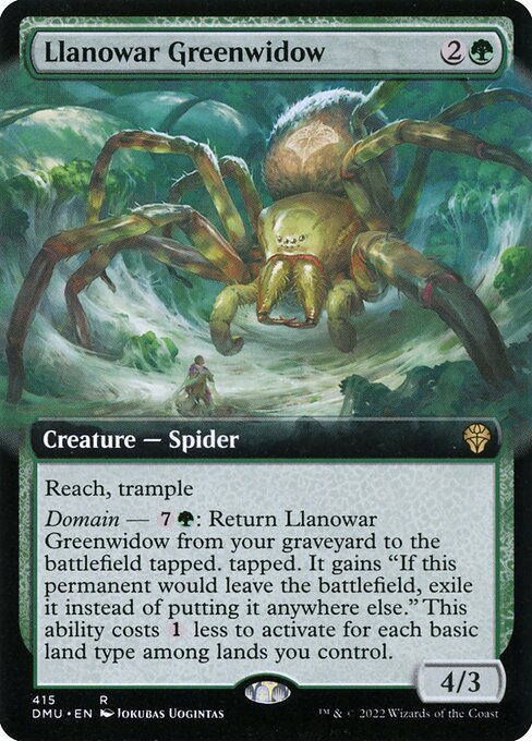 [Foil] DMU 415 Llanowar Greenwidow (Extended Art) R