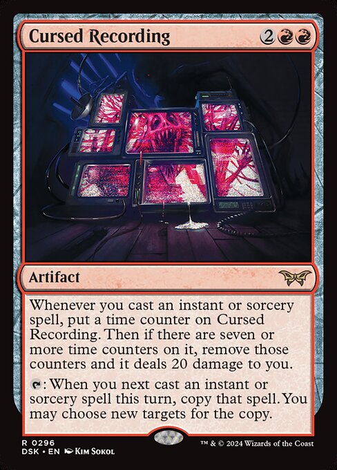 [Foil] DSK 296 Cursed Recording (0296 - Lurking Evil) R