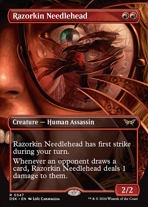 [Foil] DSK 347 Razorkin Needlehead (0347 - Borderless Mirror Monster) R
