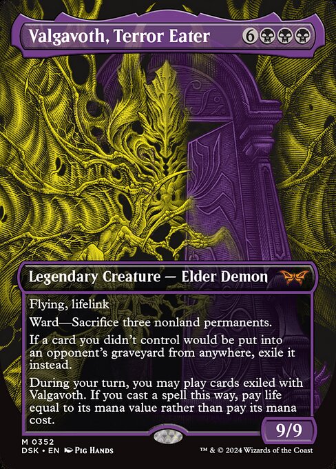 [Foil] DSK 352 Valgavoth, Terror Eater (0352 - Borderless Double Exposure) M