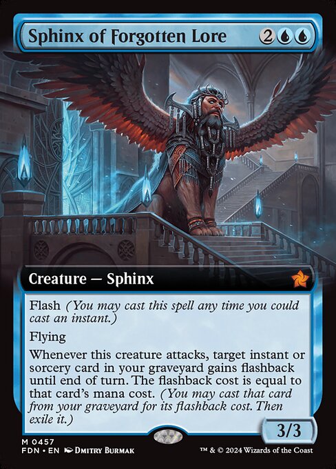 [Foil] FDN 457 Sphinx of Forgotten Lore (0457 - Extended Art) M
