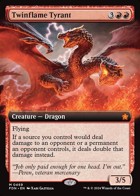 [Foil] FDN 469 Twinflame Tyrant (0469 - Extended Art) M