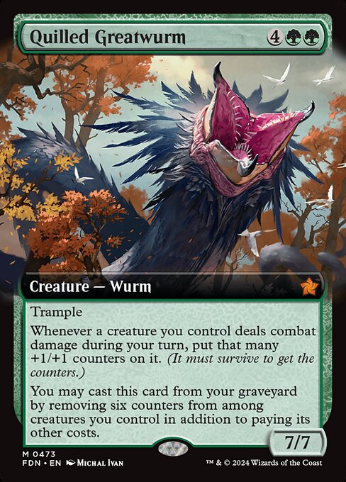 [Foil] FDN 473 Quilled Greatwurm (0473 - Extended Art) M