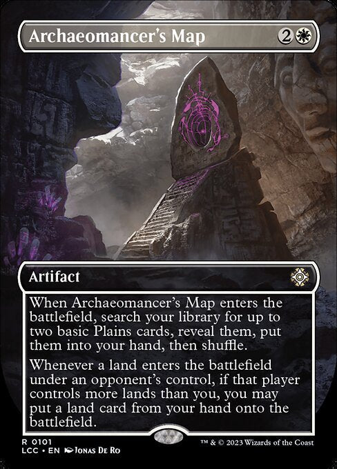 [Foil] LCC 101 Archaeomancer's Map (0101 - Borderless Box Topper) R