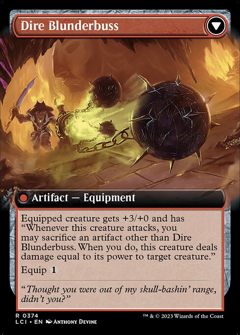 [Foil] LCI 374 Dire Flail (0374 - Extended Art) R