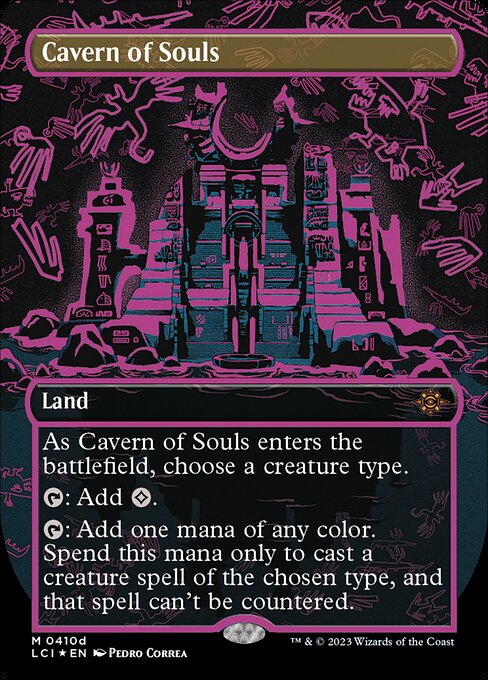 [Foil] LCI 410 Cavern of Souls (0410d - Borderless (Neon Ink Magenta)) M