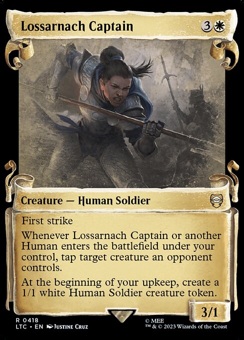 [Foil] LTC 418 Lossarnach Captain (0418 - Scroll Showcase - Silver Foil) R