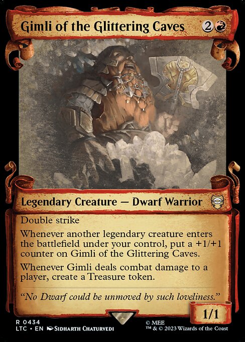 [Foil] LTC 434 Gimli of the Glittering Caves (0434 - Scroll Showcase - Silver Foil) R