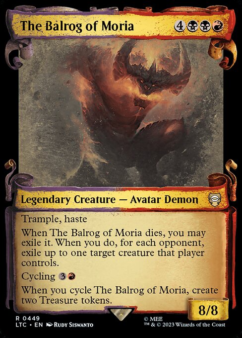 [Foil] LTC 449 The Balrog of Moria (0449 - Scroll Showcase - Silver Foil) R