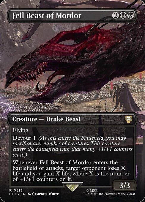 [Foil] LTC 513 Fell Beast of Mordor (0513 - Borderless) R