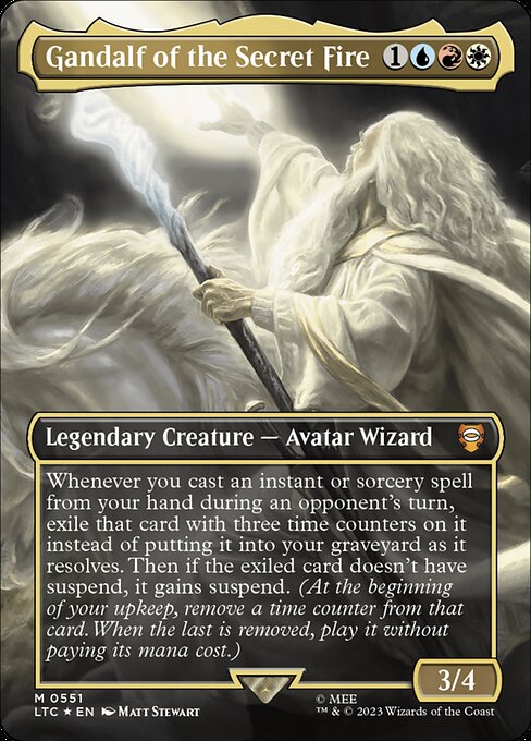 [Foil] LTC 551 Gandalf of the Secret Fire (0551 - Borderless Surge Foil) M