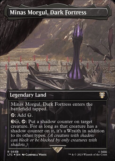 [Foil] LTC 558 Minas Morgul, Dark Fortress (0558 - Borderless Surge Foil) R