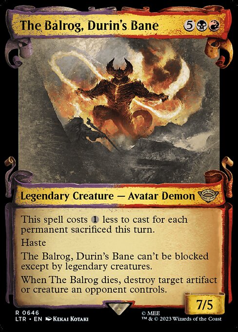 [Foil] LTR 646 The Balrog, Durin's Bane (0646 - Scroll Showcase - Silver Foil) R