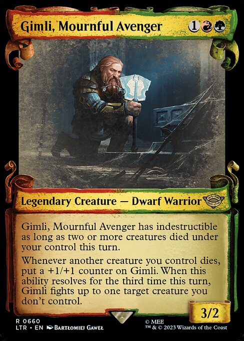 [Foil] LTR 660 Gimli, Mournful Avenger (0660 - Scroll Showcase - Silver Foil) R