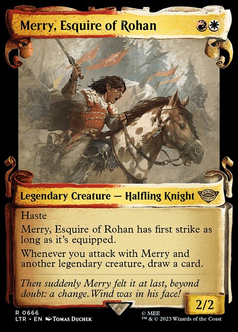 [Foil] LTR 666 Merry, Esquire of Rohan (0666 - Scroll Showcase - Silver Foil) R