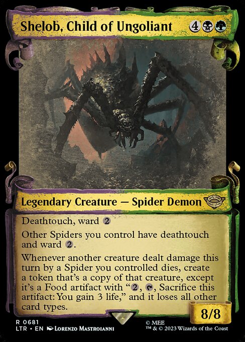 [Foil] LTR 681 Shelob, Child of Ungoliant (0681 - Scroll Showcase - Silver Foil) R