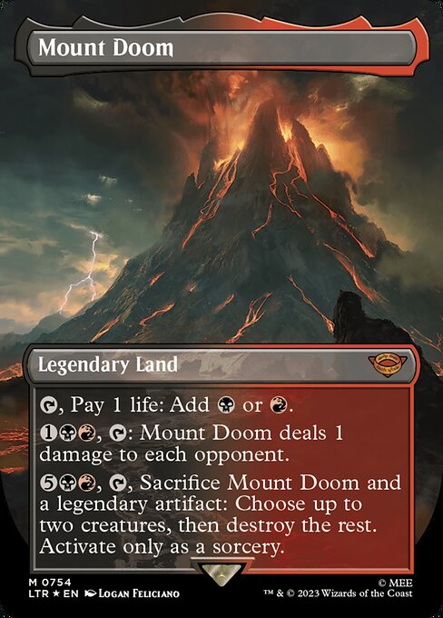 [Foil] LTR 754 Mount Doom (0754 - Borderless Surge Foil) M