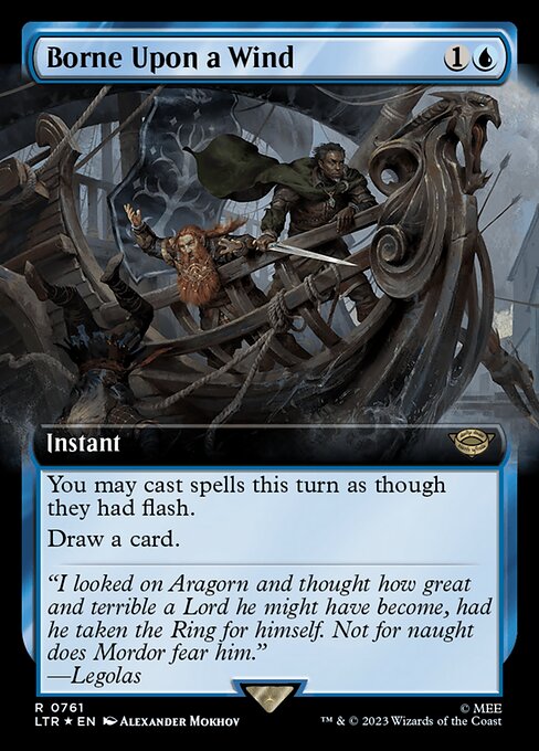 [Foil] LTR 761 Borne Upon a Wind (0761 - Extended Art - Surge Foil) R