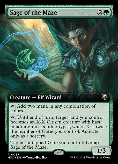[Foil] M3C 067 Sage of the Maze (0067 - Extended Art Ripple Foil) R