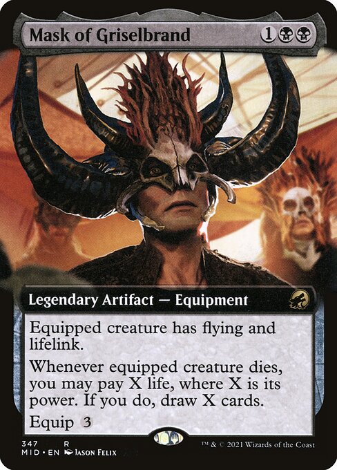 [Foil] MID 347 Mask of Griselbrand (Extended Art) R