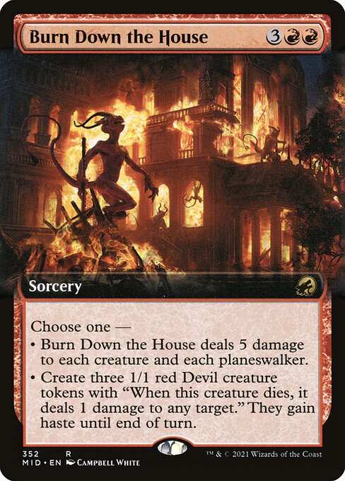 [Foil] MID 352 Burn Down the House (Extended Art) R