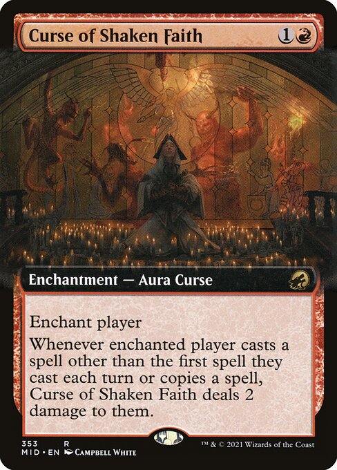 [Foil] MID 353 Curse of Shaken Faith (Extended Art) R