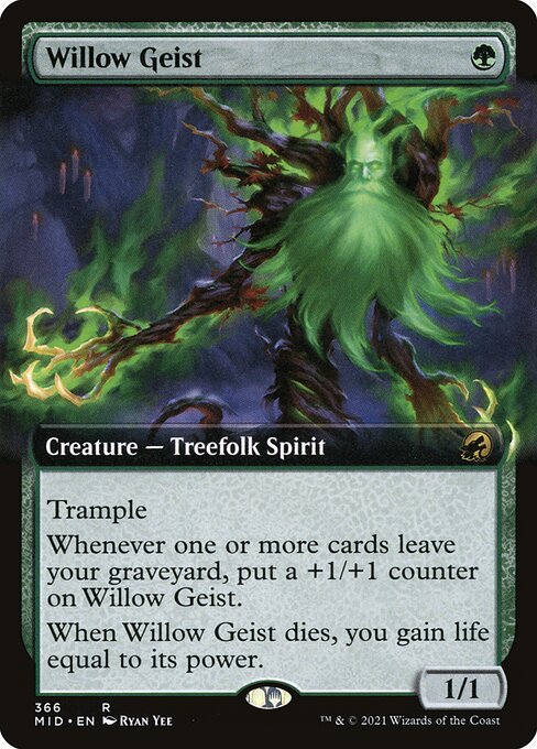 [Foil] MID 366 Willow Geist (Extended Art) R