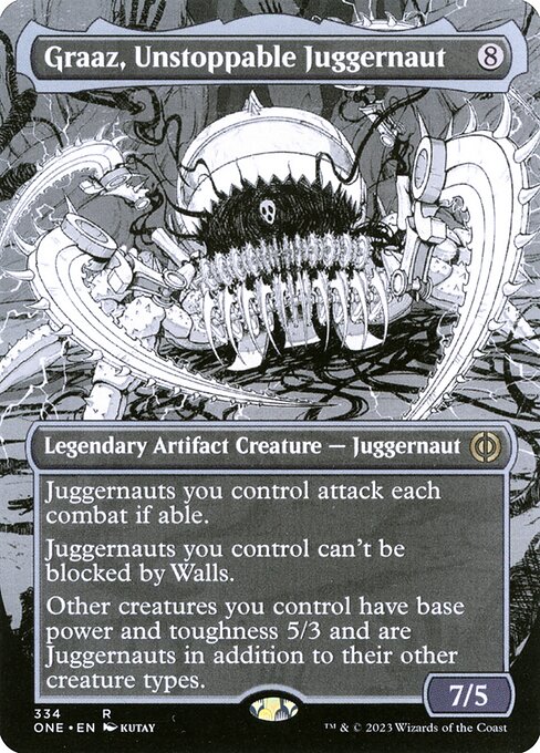 [Foil] ONE 334 Graaz, Unstoppable Juggernaut (334 - Borderless Manga) R