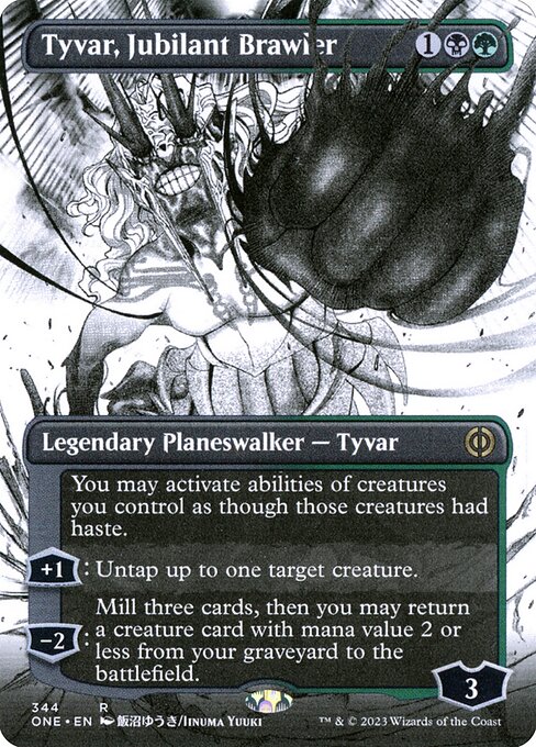 [Foil] ONE 344 Tyvar, Jubilant Brawler (344 - Borderless Manga) R