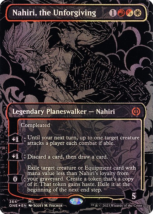 [Foil] ONE 364 Nahiri, the Unforgiving (Oil Slick) M