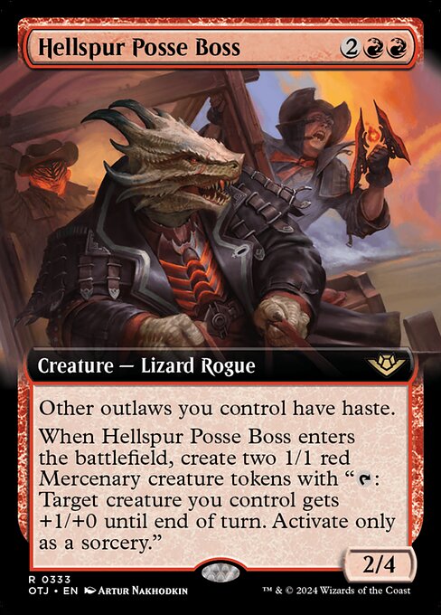 [Foil] OTJ 333 Hellspur Posse Boss (0333 - Extended Art) R