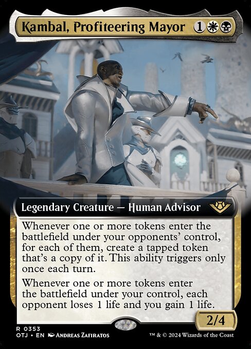 [Foil] OTJ 353 Kambal, Profiteering Mayor (0353 - Extended Art) R