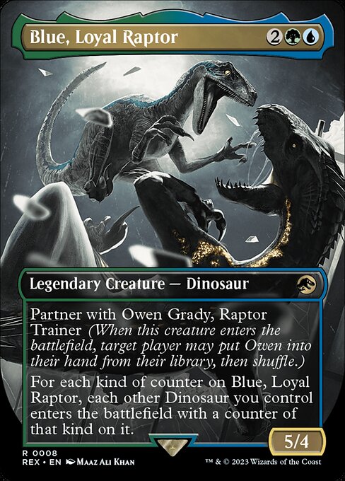 [Foil] REX 008 Blue, Loyal Raptor (0008) R