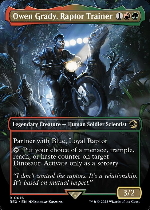 [Foil] REX 016 Owen Grady, Raptor Trainer (0016) R