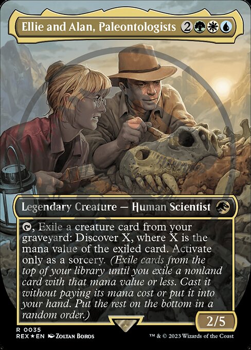 [Foil] REX 035 Ellie and Alan, Paleontologists (0035 - Emblem Foil) R
