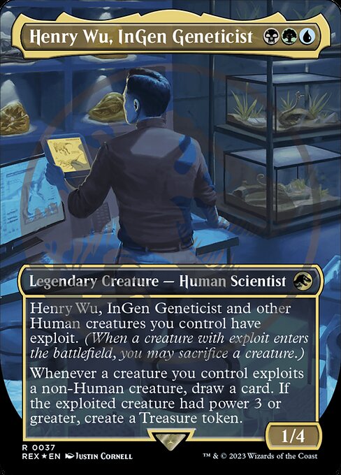 [Foil] REX 037 Henry Wu, InGen Geneticist (0037 - Emblem Foil) R