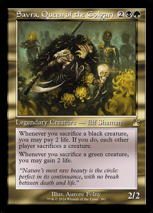 RVR 381 Savra, Queen of the Golgari (0381 - Retro Frame) R