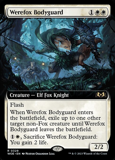 [Foil] WOE 329 Werefox Bodyguard (Extended Art) R