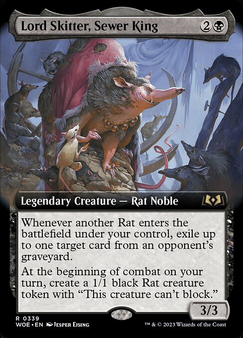 [Foil] WOE 339 Lord Skitter, Sewer King (Extended Art) R