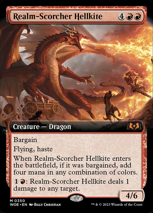 [Foil] WOE 350 Realm-Scorcher Hellkite (Extended Art) M