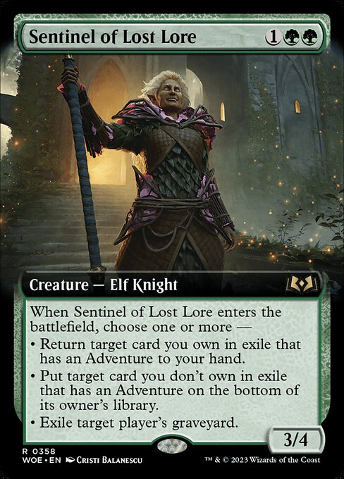 [Foil] WOE 358 Sentinel of Lost Lore (Extended Art) R
