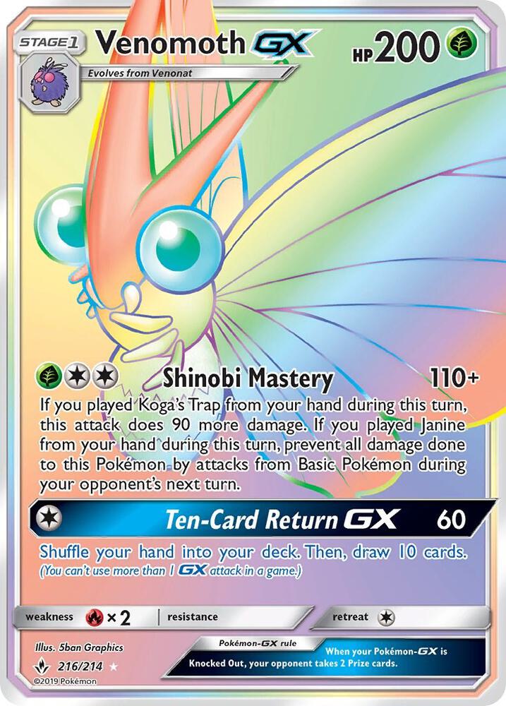 UNB 216/214 Venomoth GX SR
