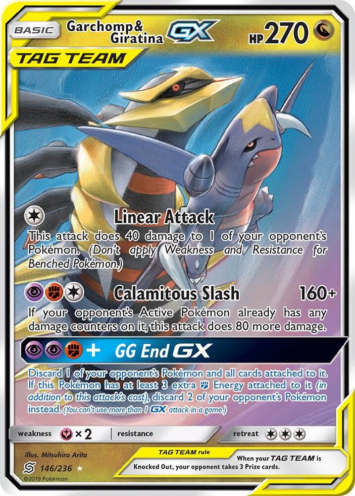 UNM 146/236 Garchomp & Giratina GX SR