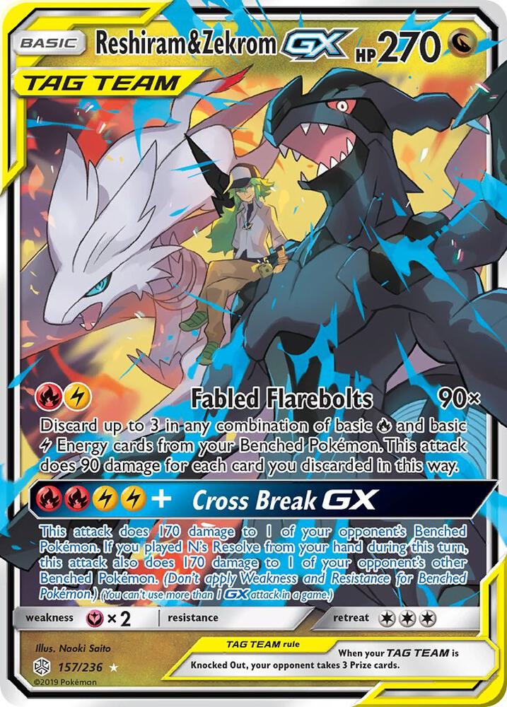 CEC 157/236 Reshiram & Zekrom GX SR