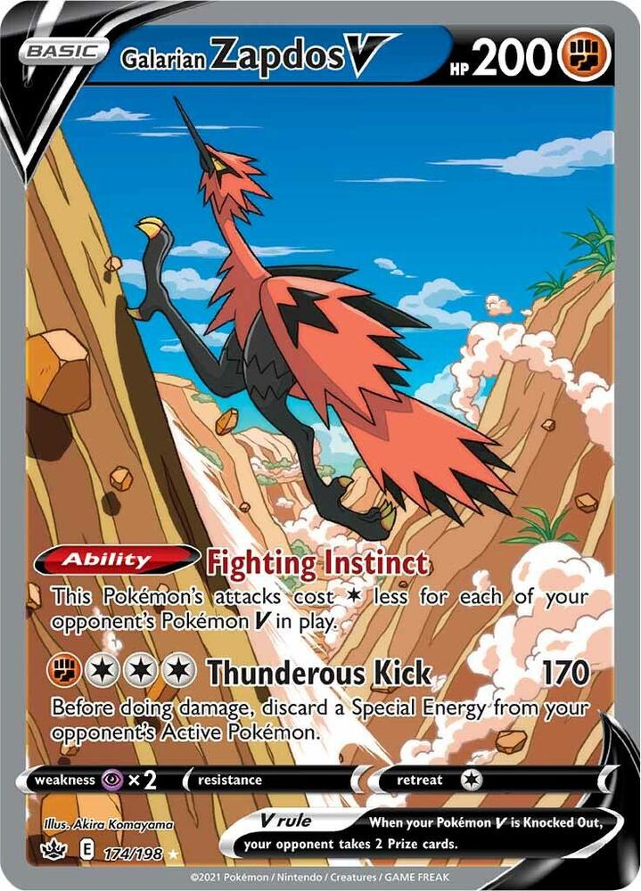 CRE 174/198 Galarian Zapdos V SR